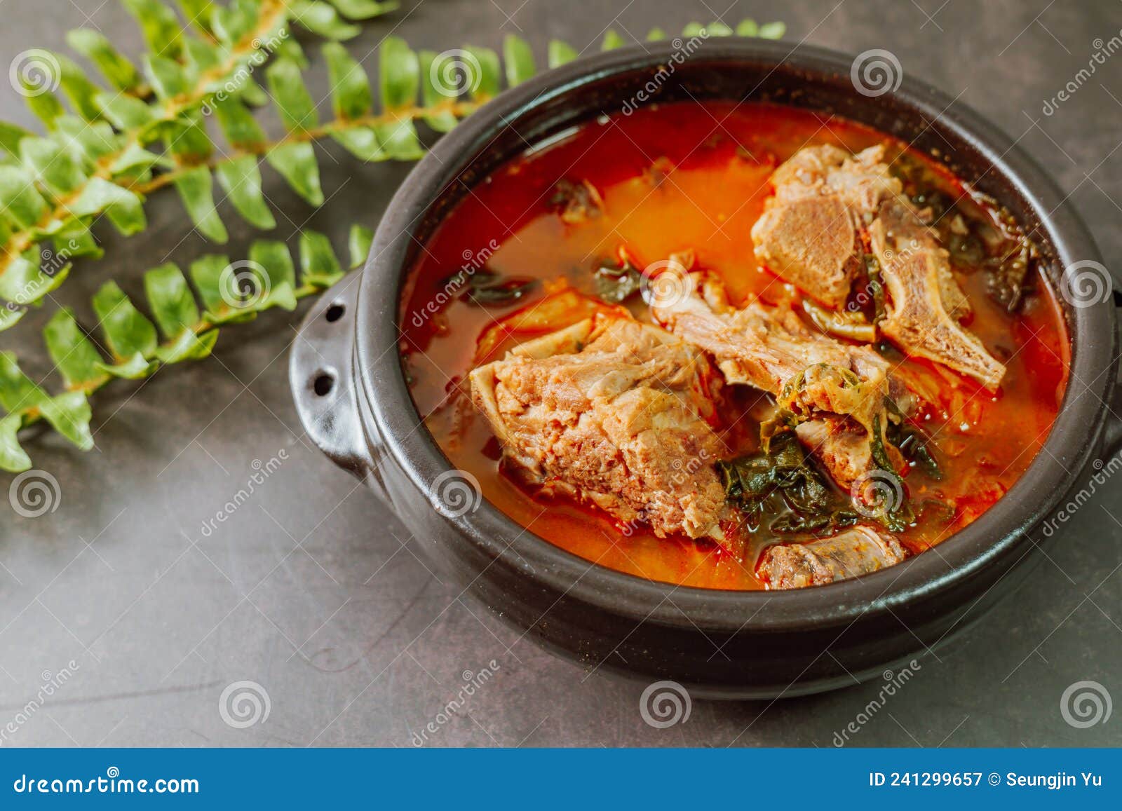 gamjatang, korean style pork back-bone stew